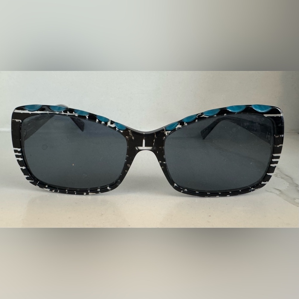 Alain Mikli Blue Black Large Cateye sunglasses frames france scalloped AO3015